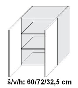 Horní skříňka QUANTUM GRAPHITE 60 cm