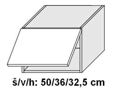 Horní skříňka SILVER+ PLATINOVĚ BÍLÁ 50 cm