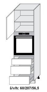 Dolní skříňka vysoká SILVER+ DUB SONOMA 60 cm