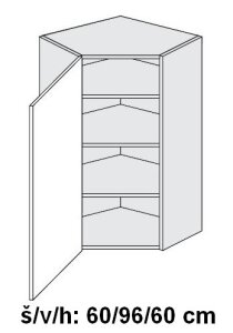 Horní skříňka ESSEN GREY AKRYL LESK 60x60cm