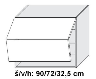 Horní skříňka ESSEN WHITE AKRYL LESK 90 cm