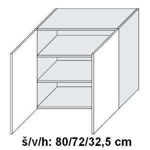 Horní skříňka SILVER+ CRAFT OAK 80 cm