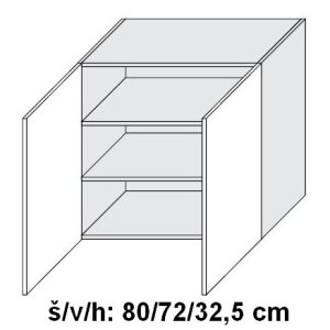 Horní skříňka MALMO DUB HALIFAX 80 cm                                                             