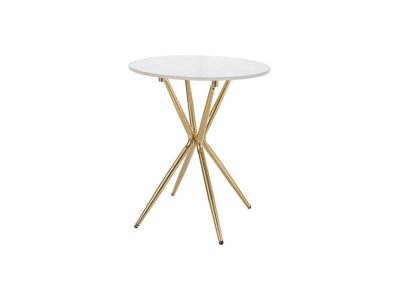 Stolek konferenční zlatý/bílý mramor AZALIA CERAMIC