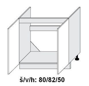 Dolní skříňka dřezová SILVER+ ZELENÁ LABRADOR 80 cm