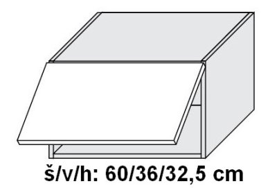 Horní skříňka SILVER+ PLATINOVĚ BÍLÁ 60 cm