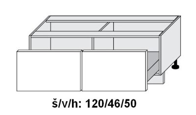 Dolní skříňka se zásuvkami QUANTUM DUST GREY 120 cm