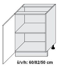 Dolní skříňka ESSEN GREY AKRYL LESK 60 cm