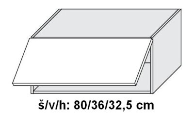 Horní skříňka ESSEN GREY AKRYL LESK 80 cm