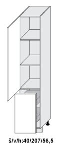 Dolní skříňka vysoká SILVER+ PLATINOVĚ BÍLÁ 40 cm