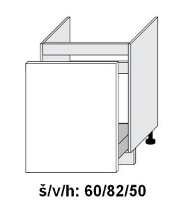 Dolní skříňka SILVER+ FRESCO ANTRACIT 60 cm