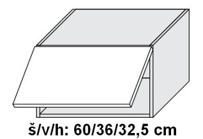 Horní skříňka ESSEN GREY AKRYL LESK 60 cm