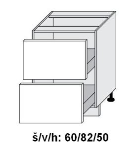 Dolní skříňka se zásuvkami SILVER+ FRESCO ANTRACIT 60 cm