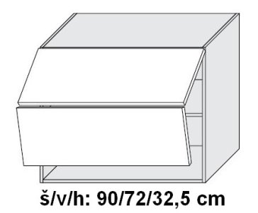 Horní skříňka prosklená EMPORIUM LIGHT STONE 90 cm