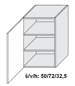 Horní skříňka TITANIUM FINO ČERNÁ 50 cm