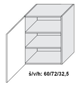 Horní skříňka BONN WHITE PREMIUM MAT 60 cm