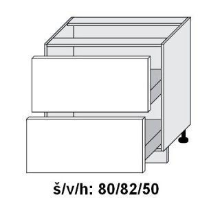 Dolní skříňka se zásuvkami SILVER+ ZELENÁ LABRADOR 80 cm