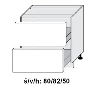 Dolní skříňka se zásuvkami SILVER+ CRAFT OAK 80 cm