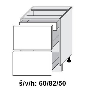 Dolní skříňka se zásuvkami SILVER+ FRESCO ANTARCIT 60 cm