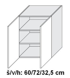 Horní skříňka BONN WHITE PREMIUM MAT 60 cm