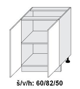 Dolní skříňka SILVER+ PLATINOVĚ BÍLÁ 60 cm