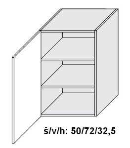 Horní skříňka TREVISO PEMBROKE levá 50 cm