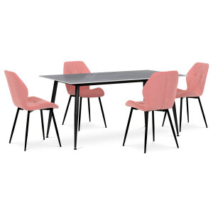 Jídelní set HT-406M GREY + CT-285 PINK2
