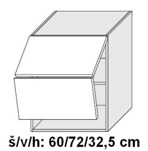 Horní skříňka prosklená QUANTUM VANILA 60 cm