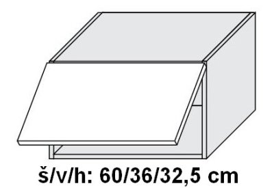 Horní skříňka TITANIUM FINO ČERNÉ 60 cm