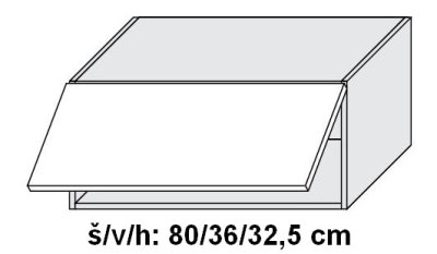 Horní skříňka TITANIUM FINO ČERNÉ 80 cm