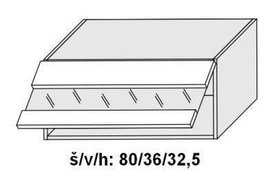 Horní skříňka SILVER+ PLATINOVĚ BÍLÁ 80 cm