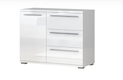 Komoda kombinovaná bílý lesk PIANO K13