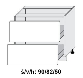 Dolní skříňka se zásuvkami QUANTUM BÍLÁ MAT 90 cm