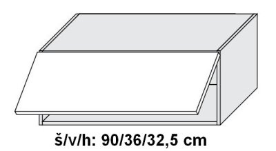 Horní skříňka SILVER+ PLATINOVĚ BÍLÁ 90 cm