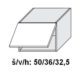 Horní skříňka ESSEN TREND bílý akryl lesk 50 cm