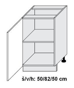 Dolní skříňka  SILVER+ DUB SONOMA 50 cm