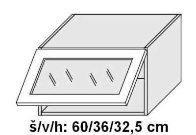 Horní skříňka prosklená EMPORIUM WHITE 60 cm MATNÁ