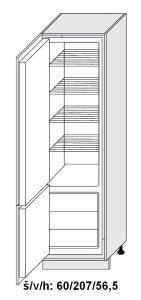 Dolní skříňka vysoká SILVER+ ZELENÁ LABRADOR 60 cm