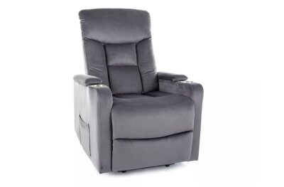 Křeslo relaxační šedé IKAR VELVET
