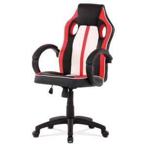 Židle herní červená/bílá  ekokůže KA-Z505 RED