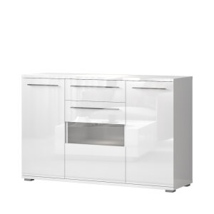 Komoda kombinovaná bílý lesk PIANO K150-3K2F