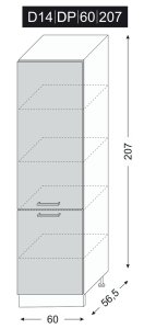 Dolní skříňka vysoká SILVER+ CRAFT OAK 60 cm