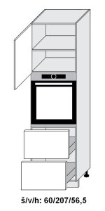 Dolní skříňka vysoká ESSEN WHITE AKRYL LESK 60 cm