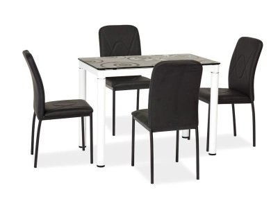 Stůl jídelní (bez židlí) černá/bílá 100x60 DAMAR