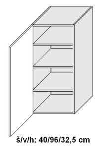 Horní skříňka MALMO ARES ČERNÝ 40 cm                                                                                                                                                                    