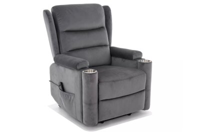 Křeslo relaxační šedé MINOS VELVET