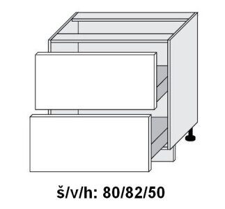Dolní skříňka se zásuvkami SILVER+ PLATINOVĚ BÍLÁ 80 cm
