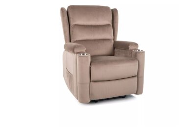 Křeslo relaxační béžové MINOS VELVET