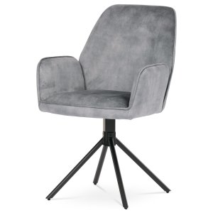 Židle jídelní a konferenční stříbrná/černá HC-511 SIL4