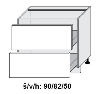 Dolní skříňka se zásuvkami PLATINUM WHITE 90 cm